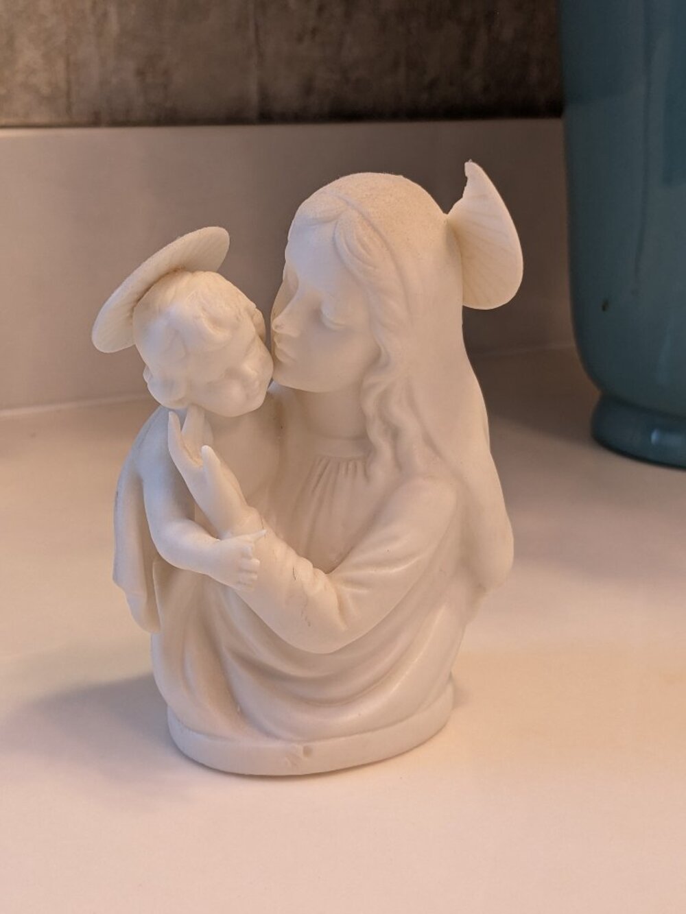Vintage Ardalt Japan White Porcelain Madonna & Child Bust Figurine 6867